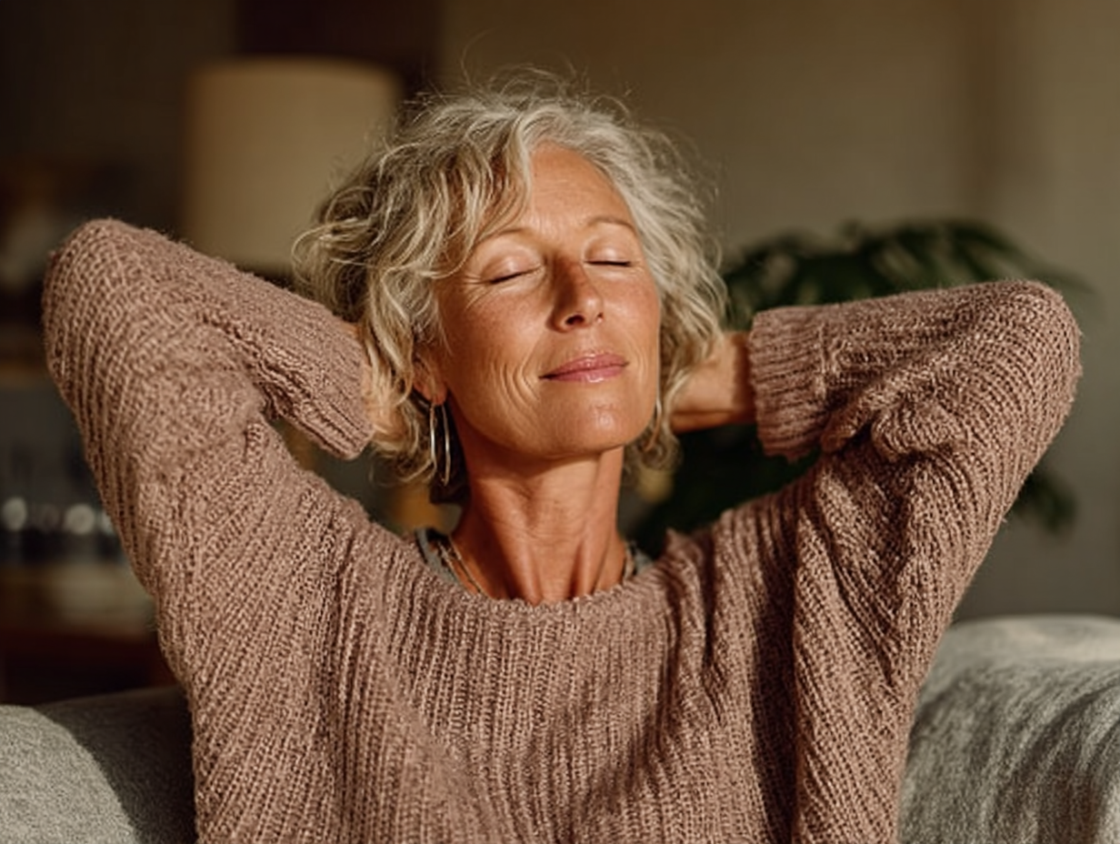 Людина похилого віку практикує йогу на природі